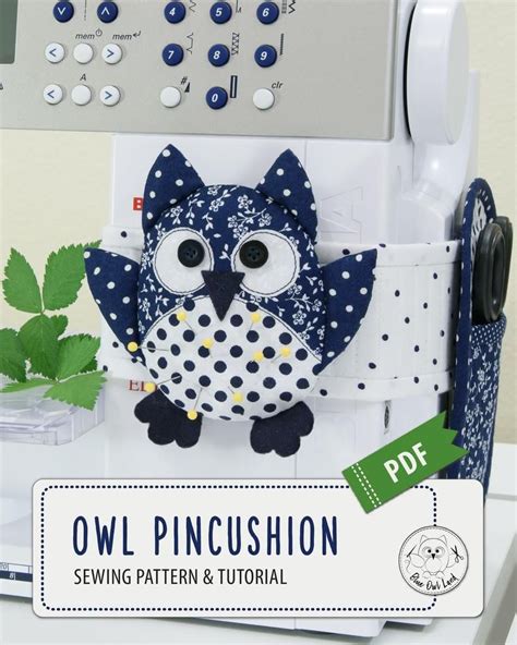 Owl Pincushion Pdf Sewing Pattern Tutorial Pdf Sewing Pattern Sewing