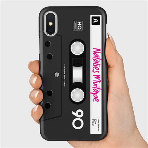 Personalised Mixtape Cassette Phone Case Black By Nineteen74