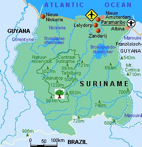 Die nebenstehende karte kannst du gern kostenlos auf deiner eigenen webseite oder reisebericht verwenden. www.hotel-ami.com - Weltkarte » Südamerika » Suriname