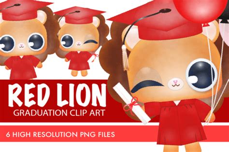 Lion Graduation Clip Art Graphic By Jmgraphics · Creative Fabrica