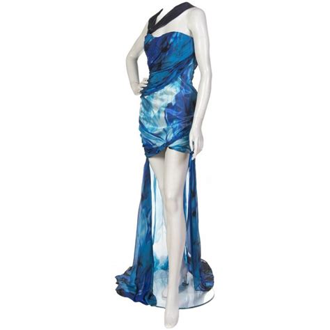 7300 Emanuel Ungaro Caribbean Blue Silk Gown Glam Dresses