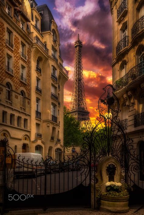 Colors Of Sunset On The Eiffel Tower In Paris By Frédéric Monin On