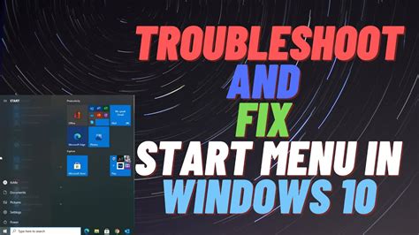 Troubleshoot And Fix Start Menu In Windows 10 Youtube
