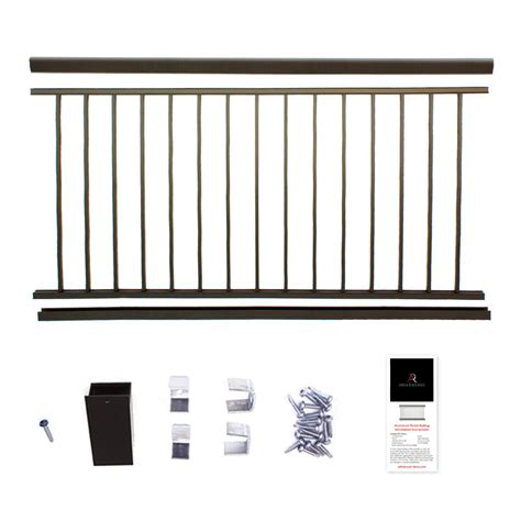 Accommodates level, stair, or choice of plain or ball caps. EZ Handrail 8 ft. x 42 in. Textured Black Aluminum ...