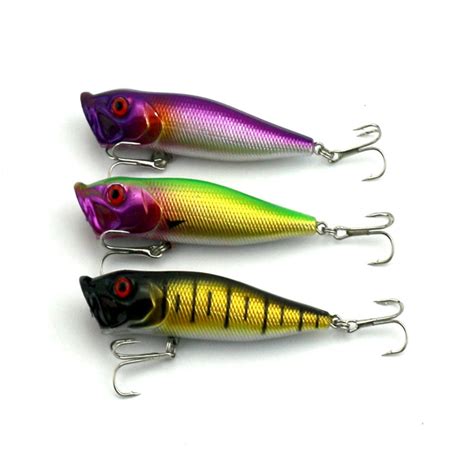 3pcs Popper Fishing Lures Top Water 9cm 125g 6 Hooks In