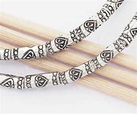 20 Of Karen Hill Tribe Silver Imprint Tubular Beads 3x7 5 Mm Etsy