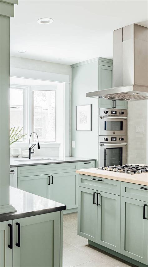Light Green Cabinets In Kitchen Home Design Ideas