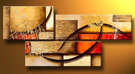Multi Piece 3 Panel Wall Art Abstract Paintings Modern Oil