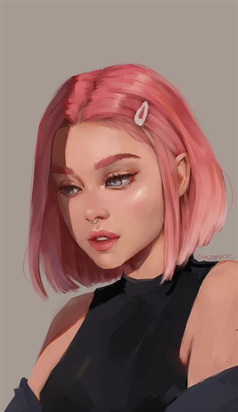 Pin By Mina Parker On Ocs Digital Art Girl Art Girl Girl With Pink