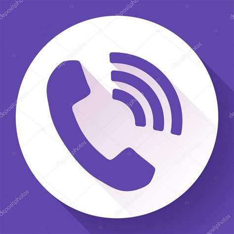 Viber App Logo Incoming Phone Call Vector Icon Stock Vector Image By