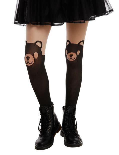 Lovesick Bear Faux Thigh High Tights Hot Topic