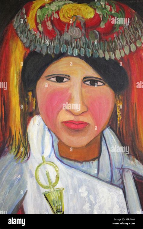 Moroccan Painting Of A Berber Woman Stock Photo Alamy