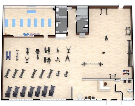 Efficient Fitness Gym Layout