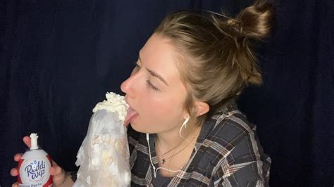 Asmr Licking Whipped Cream Off Of Mic Youtube