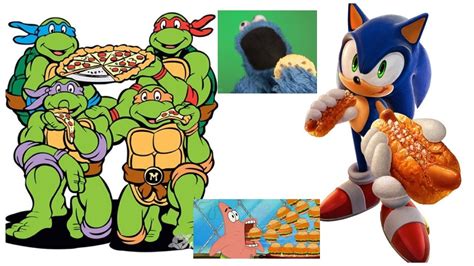 Tmnt And Other Cartoons Eating Their Favorite Foods Cartoons Eating