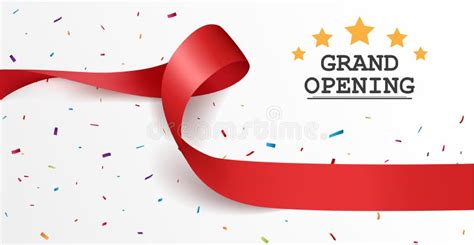 Grand Opening Background With Red Ribbon Stock Vector Illustration Of