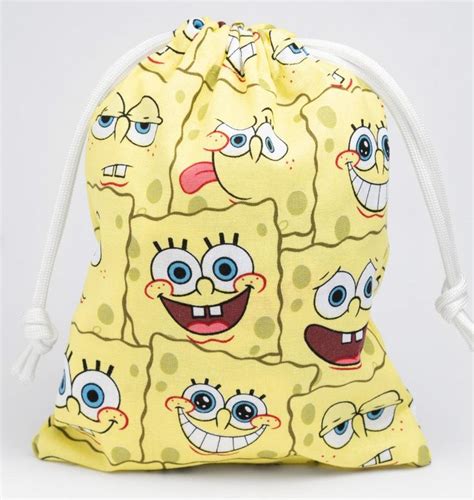 Party Bags Made From Spongebob Fabric Birthday Party Favor Etsy