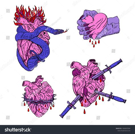 Evil Valentines Day Bleeding Pierced Squeezed Stock Vector Royalty