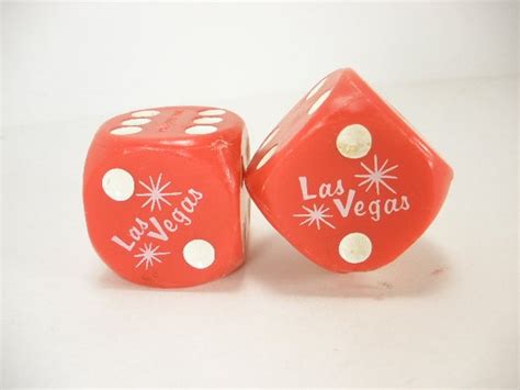 Large Las Vegas Red Dice Set Souvenir Dice Kitschy