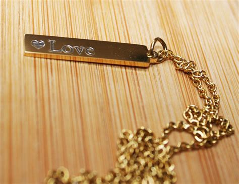 Custom Name Necklace Pendant For Women Engraved Bar Initials Date Necklace Gold Alternative