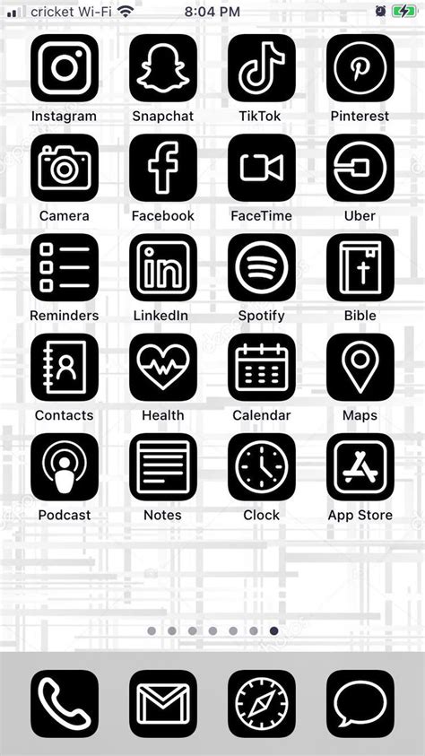 Black And White Ios 14 Aesthetic Iphone App Icons 50 Pack In 2020 App