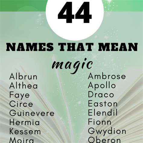 Magical Names With Meanings Merchantdiki