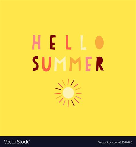 Download Hello summer collage paper cut out style Vector Image