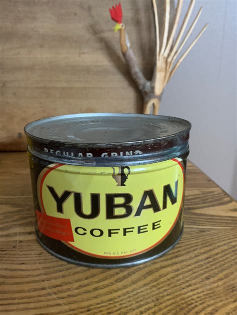 Vintage Yuban Coffee Can 1 Lb Metal Tin With Lid Hoboken Etsy