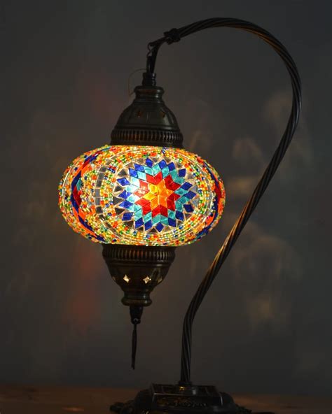 Buy LaModaHome Turkish Lamp Colorful Mosaic Glass Decorative Table Lamp