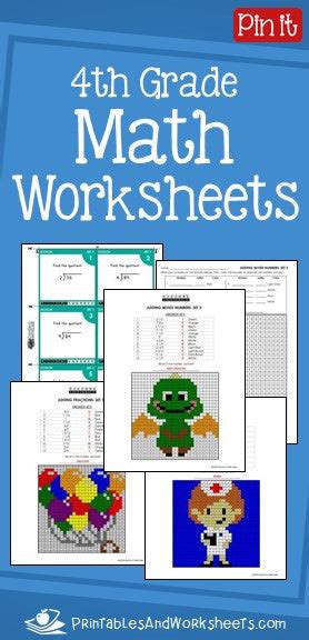 4th Grade Math Worksheets - Printables & Worksheets