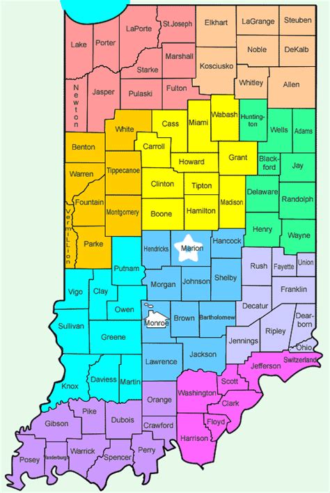 State Of Indiana Map With Counties Map