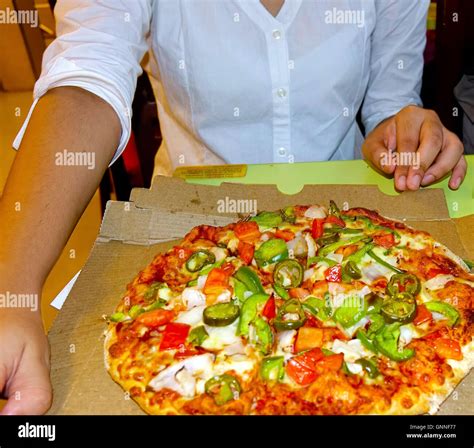 At The Dominos Pizza Outlet In My Township In India Stock Photo