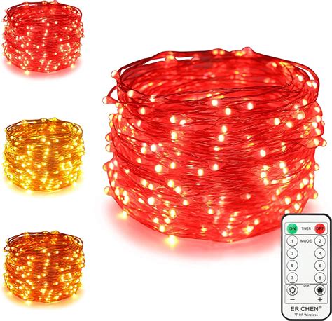 Erchen Dual Color Led String Lights 100 Ft 300 Leds Plug In Copper