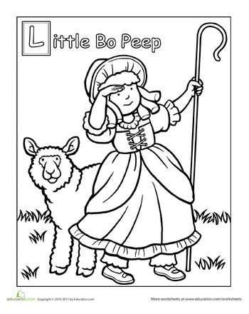 Bo peep coin purse activity. Little Bo Peep Coloring Page | Worksheets, Homeschool and ...
