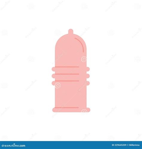 Male Condom Colored Flat Style Icon Contraceptive Birth Control Methods Contraception And