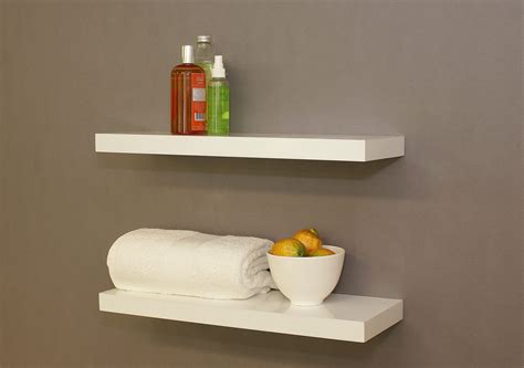Gloss White Floating Shelves Double Deal 600x200x38mm 236x79x15in