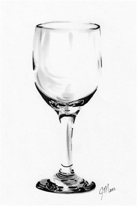 Wine Glass Drawing Easy Drawing Inspiration