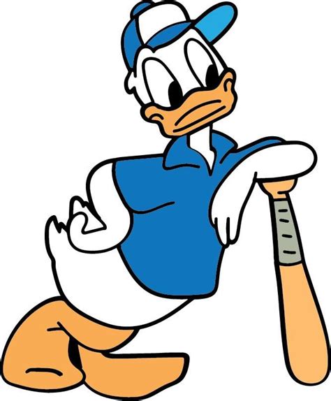 A Cartoon Duck Holding A Baseball Bat