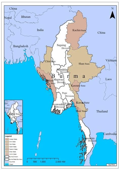 Map Of Burma Shows The Karen State Karen Culture Pinterest