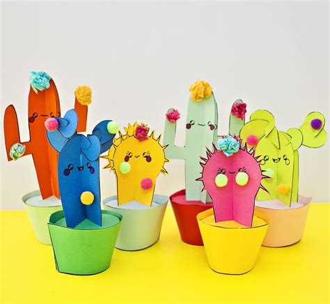Diy Happy Cactus Paper Plants With Templates Fun Arts And Crafts