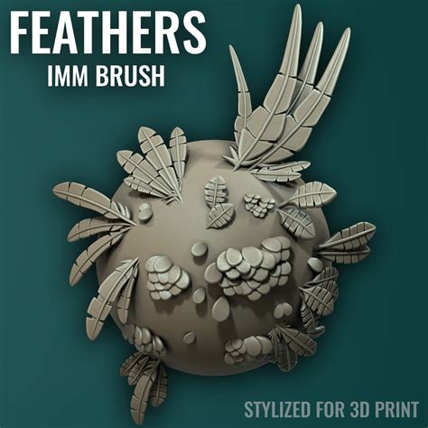 Feathers Imm Zbrush 2019 Stylized For 3d Print