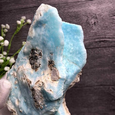 Large Natural Blue Aragonite Crystal Rough Mineral Specimen Etsy