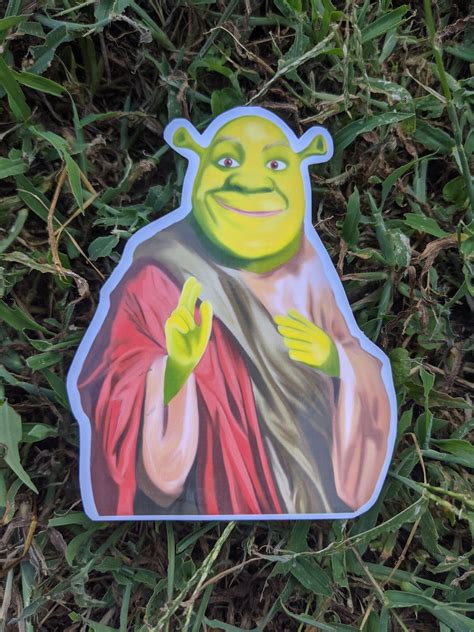 Shrek Sticker Jesus Sticker Ogre Sticker T For Friend Etsy