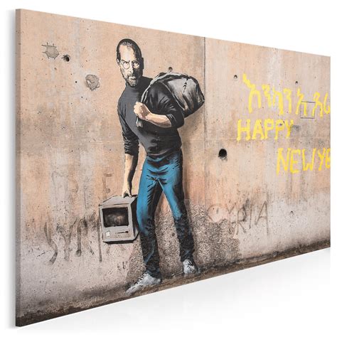 Obraz na płótnie Banksy Steve Jobs 120x80 cm VAKU DSGN Nowoczesne