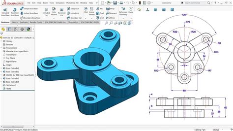 Solidworks Tutorial For Beginners Exercise 62 Solidworks Tutorial