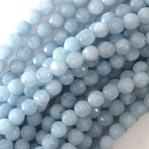 8mm Faceted Blue Larimar Quartz Round Beads 15 Strand Etsy