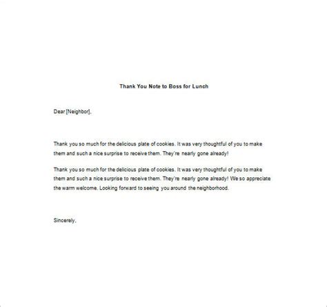 Thank You Note To Boss 10 Free Word Excel Pdf Format Download