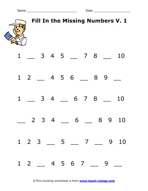 Missing Number Worksheet New 772 Easy Missing Number
