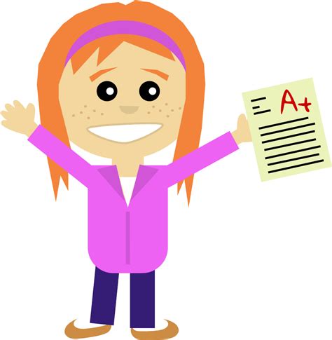 Excellent Student Girl Clipart Niña Con Un Examen De 10 Png