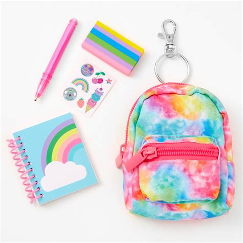 Tie Dye 4 Backpack Stationery Set Rainbow Claires Us Cool Toys